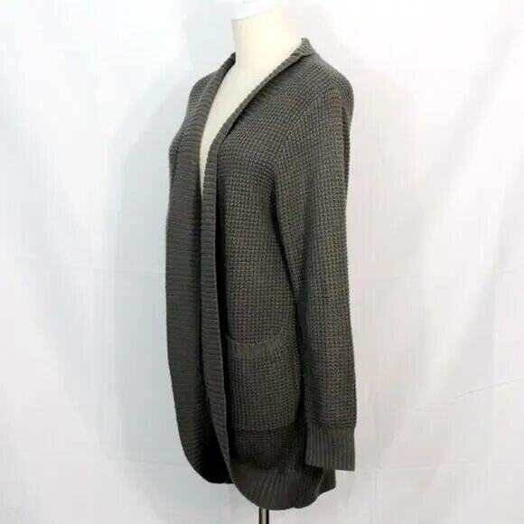 Merokeety Chunky Knit Open Front Grey Cardigan Size XL - Picture 4 of 8